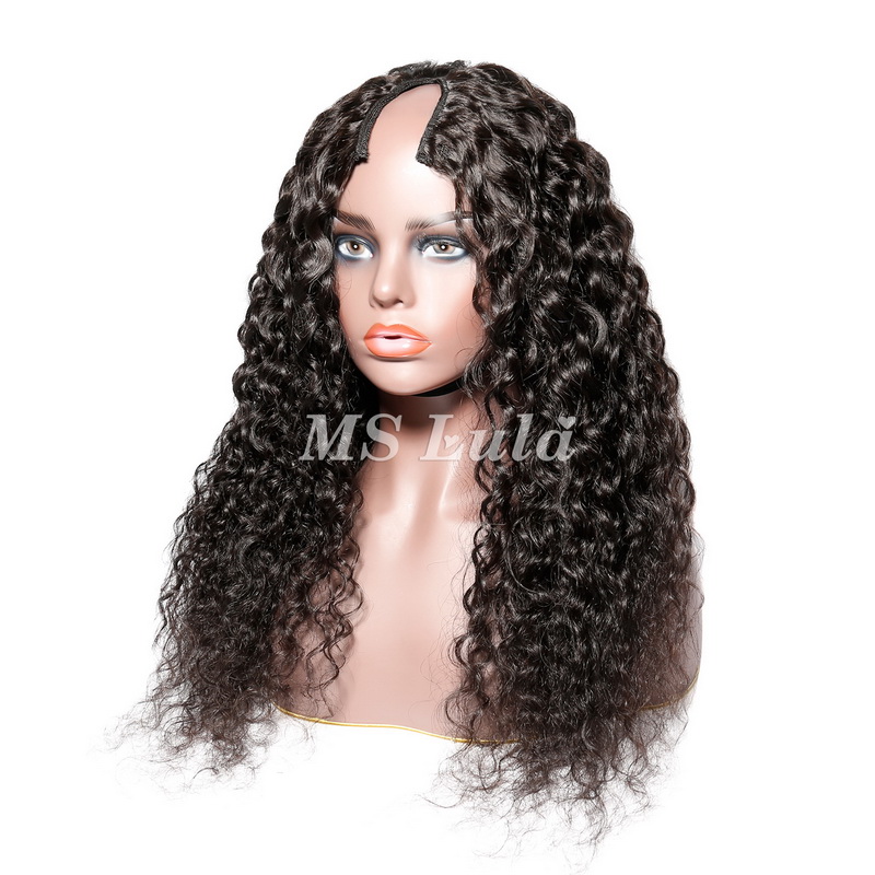 Virgin Human Hair Water Wave V Part Wigs - 图片 9